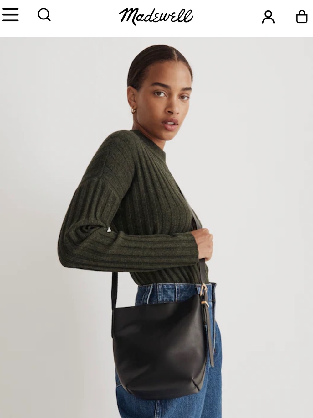 Madewell Essential Mini Bucket Tote Black